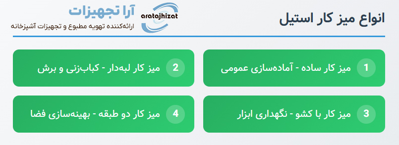 انواع میز کار استیل
